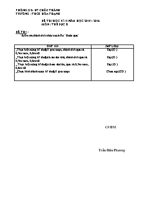 Đề kiểm tra học kì II Thể dục lớp 8 - Năm học 2015-2016 - Trường THCS Hòa Thạnh